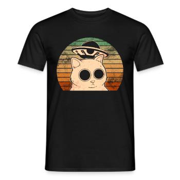 Lustige Katzen -Selfie Ufos Alien Spaceship Kitty - Männer T-Shirt - Schwarz - Vorne - AI Model Male 178 light (178cm)