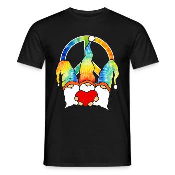 Three Hippie Gnomes Groovy Bandage Dye Gnomies - Men's T-Shirt - black - Front - AI Model Male 178 light (178cm)