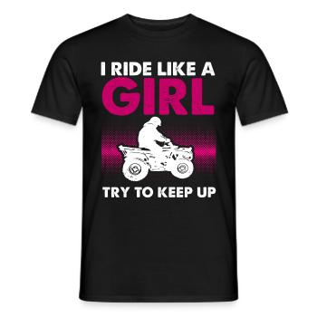 Quadgirl ATV 4 Wheeler Off Roading Lover - Männer T-Shirt - Schwarz - Vorne - AI Model Male 178 light (178cm)