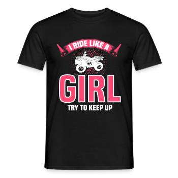 Quadgirl ATV 4 Wheeler Off Roading Lover - Männer T-Shirt - Schwarz - Vorne - AI Model Male 178 light (178cm)