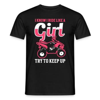 Quadgirl ATV 4 Wheeler Off Roading Lover - Männer T-Shirt - Schwarz - Vorne - AI Model Male 178 light (178cm)