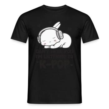 Can't Hear You I'm Listening Kpop Rabbit K-pop - Men's T-Shirt - black - Front - AI Model Male 178 light (178cm)