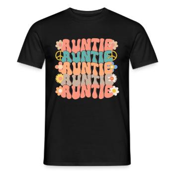 Aunt Retro Groovy Baby Announcement Aunt - Men's T-Shirt - black - Front - AI Model Male 178 light (178cm)