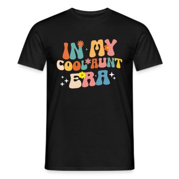 Aunt Retro Groovy Baby Announcement Aunt - Men's T-Shirt - black - Front - AI Model Male 178 light (178cm)
