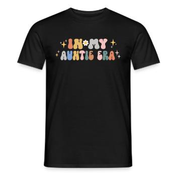 Aunt Retro Groovy Baby Announcement Aunt - Men's T-Shirt - black - Front - AI Model Male 178 light (178cm)