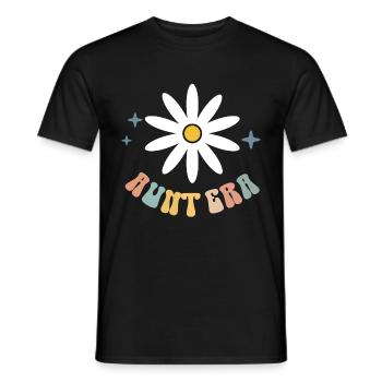 Aunt Retro Groovy Baby Announcement Aunt - Men's T-Shirt - black - Front - AI Model Male 178 light (178cm)