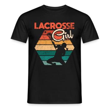 Lacrosse Girl Lax Girl Player Women - Men's T-Shirt - black - Front - AI Model Male 178 light (178cm)