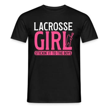 Lacrosse Girl Lax Girl Spieler Frauen - Männer T-Shirt - Schwarz - Vorne - AI Model Male 178 light (178cm)