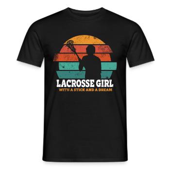 Lacrosse Girl Lax Girl Player Women - Men's T-Shirt - black - Front - AI Model Male 178 light (178cm)