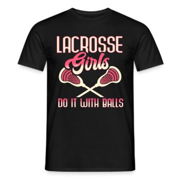 Lacrosse Girl Lax Girl Player Women - Men's T-Shirt - black - Front - AI Model Male 178 light (178cm)