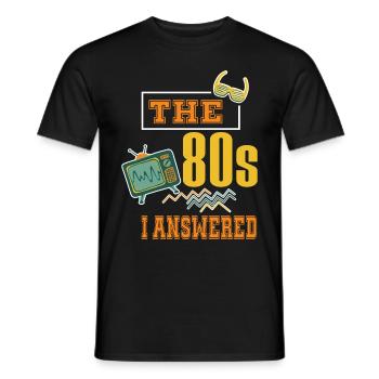 Girl Boy Kids 70s 80s 90s Disco Costume Outfit - Men's T-Shirt - black - Front - AI Model Male 178 light (178cm)