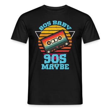 Girl Boy Kids 70s 80s 90s Disco Costume Outfit - Men's T-Shirt - black - Front - AI Model Male 178 light (178cm)
