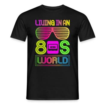 Girl Boy Kids 70s 80s 90s Disco Costume Outfit - Men's T-Shirt - black - Front - AI Model Male 178 light (178cm)