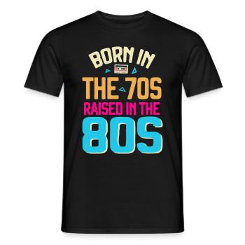 Girl Boy Kids 70s 80s 90s Disco Costume Outfit - Men's T-Shirt - black - Front - AI Model Male 178 light (178cm)