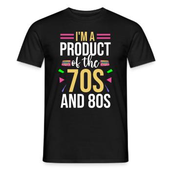 Girl Boy Kids 70s 80s 90s Disco Costume Outfit - Men's T-Shirt - black - Front - AI Model Male 178 light (178cm)