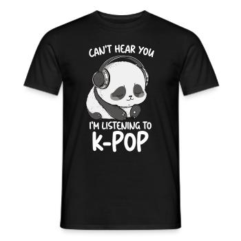 Je ne t’entends pas, j’écoute des produits Kpop - T-shirt homme - noir - Devant - AI Model Male 178 light (178cm)