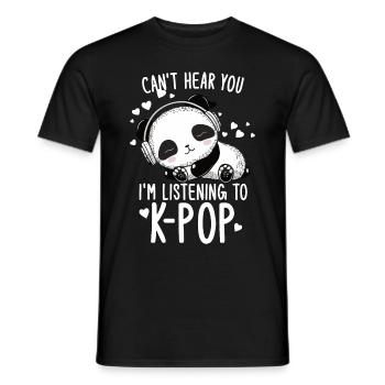 Je ne t’entends pas, j’écoute des produits Kpop - T-shirt homme - noir - Devant - AI Model Male 178 light (178cm)