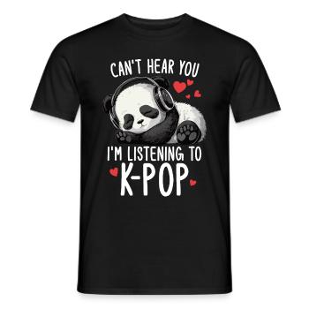 Je ne t’entends pas, j’écoute des produits Kpop - T-shirt homme - noir - Devant - AI Model Male 178 light (178cm)