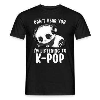 Je ne t’entends pas, j’écoute des produits Kpop - T-shirt homme - noir - Devant - AI Model Male 178 light (178cm)