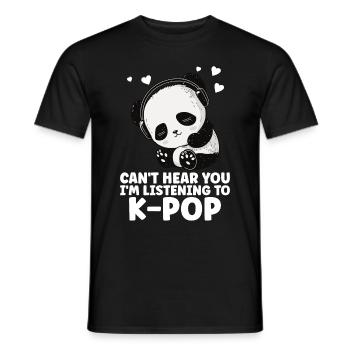 Je ne t’entends pas, j’écoute des produits Kpop - T-shirt homme - noir - Devant - AI Model Male 178 light (178cm)