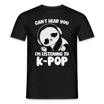 Je ne t’entends pas, j’écoute des produits Kpop - T-shirt homme - noir - Devant - AI Model Male 178 light (178cm)