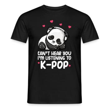 Je ne t’entends pas, j’écoute des produits Kpop - T-shirt homme - noir - Devant - AI Model Male 178 light (178cm)