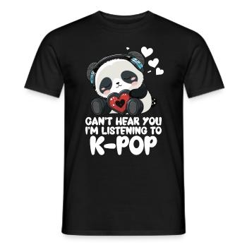 Je ne t’entends pas, j’écoute des produits Kpop - T-shirt homme - noir - Devant - AI Model Male 178 light (178cm)