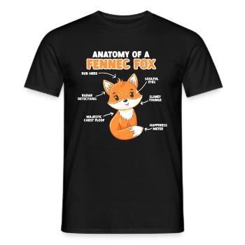Fennec Renard Mignon Fennec Renards Fennec Animal - T-shirt homme - noir - Devant - AI Model Male 178 light (178cm)
