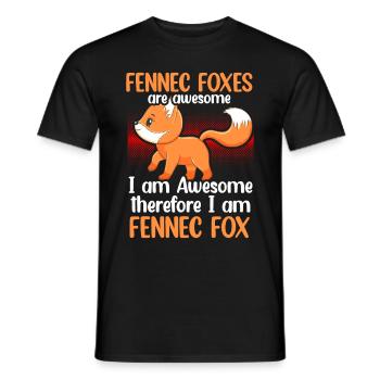 Fennec Renard Mignon Fennec Renards Fennec Animal - T-shirt homme - noir - Devant - AI Model Male 178 light (178cm)