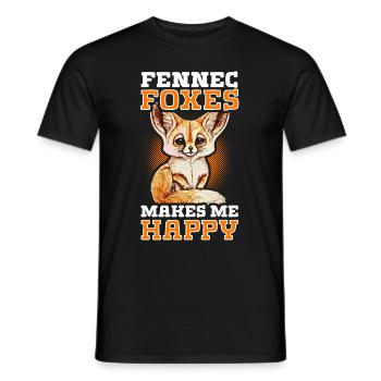 Fennec Renard Mignon Fennec Renards Fennec Animal - T-shirt homme - noir - Devant - AI Model Male 178 light (178cm)