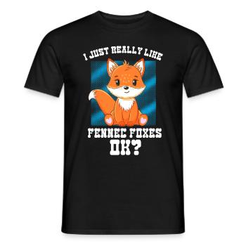 Fennec Renard Mignon Fennec Renards Fennec Animal - T-shirt homme - noir - Devant - AI Model Male 178 light (178cm)