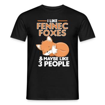 Fennec Renard Mignon Fennec Renards Fennec Animal - T-shirt homme - noir - Devant - AI Model Male 178 light (178cm)