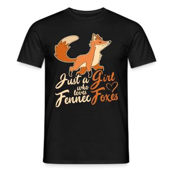 Fennec Renard Mignon Fennec Renards Fennec Animal - T-shirt homme - noir - Devant - AI Model Male 178 light (178cm)