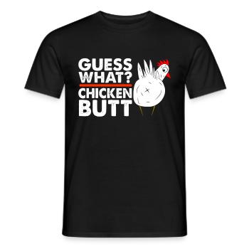 Drôle Devinez quoi ? Cul de poulet ! - T-shirt homme - noir - Devant - AI Model Male 178 light (178cm)