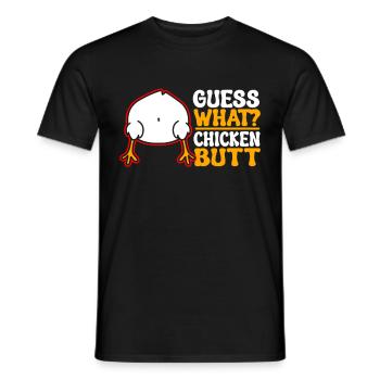 Drôle Devinez quoi ? Cul de poulet ! - T-shirt homme - noir - Devant - AI Model Male 178 light (178cm)