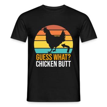 Drôle Devinez quoi ? Cul de poulet ! - T-shirt homme - noir - Devant - AI Model Male 178 light (178cm)