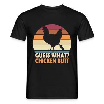 Drôle Devinez quoi ? Cul de poulet ! - T-shirt homme - noir - Devant - AI Model Male 178 light (178cm)