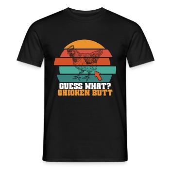 Drôle Devinez quoi ? Cul de poulet ! - T-shirt homme - noir - Devant - AI Model Male 178 light (178cm)