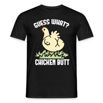 Drôle Devinez quoi ? Cul de poulet ! - T-shirt homme - noir - Devant - AI Model Male 178 light (178cm)