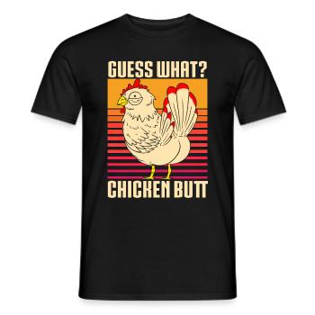Drôle Devinez quoi ? Cul de poulet ! - T-shirt homme - noir - Devant - AI Model Male 178 light (178cm)