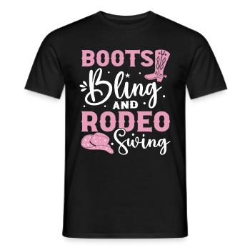 Cowboy rodéo Western Vintage Country Sud - T-shirt homme - noir - Devant - AI Model Male 178 light (178cm)