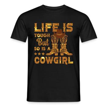 Cowboy rodéo Western Vintage Country Sud - T-shirt homme - noir - Devant - AI Model Male 178 light (178cm)
