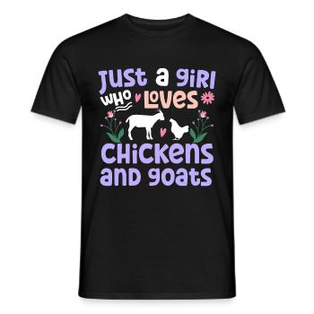 Goats & Chickens Funny Goat Lover - Männer T-Shirt - Schwarz - Vorne - AI Model Male 178 light (178cm)