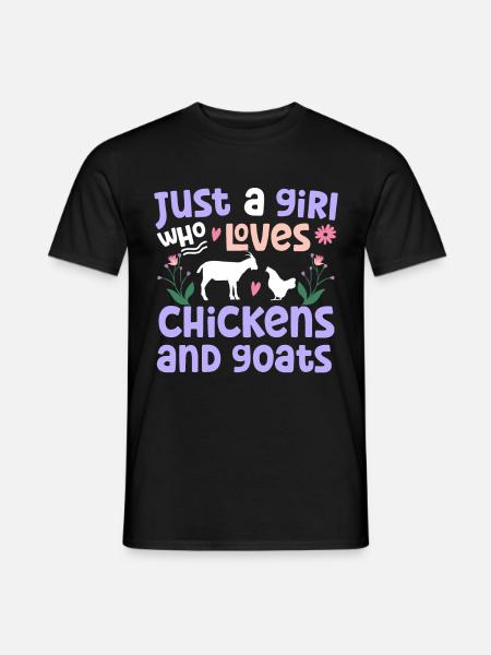 Goats & Chickens Funny Goat Lover - Men's T-Shirt - black