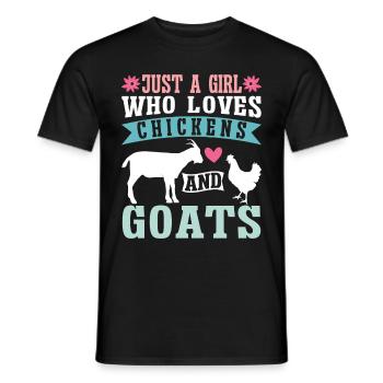 Goats & Chickens Funny Goat Lover - Männer T-Shirt - Schwarz - Vorne - AI Model Male 178 light (178cm)