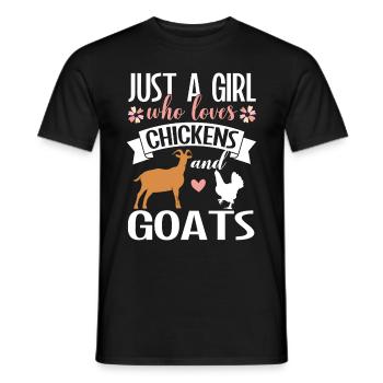 Goats & Chickens Funny Goat Lover - Männer T-Shirt - Schwarz - Vorne - AI Model Male 178 light (178cm)