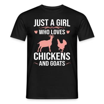 Goats & Chickens Funny Goat Lover - Männer T-Shirt - Schwarz - Vorne - AI Model Male 178 light (178cm)