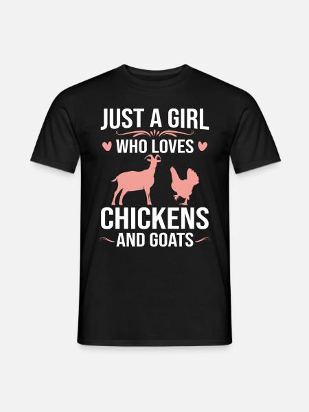 Goats & Chickens Funny Goat Lover - Männer T-Shirt - Schwarz