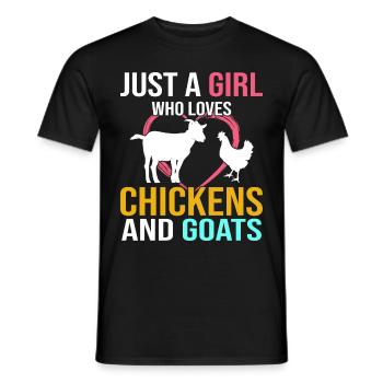 Goats & Chickens Funny Goat Lover - Männer T-Shirt - Schwarz - Vorne - AI Model Male 178 light (178cm)