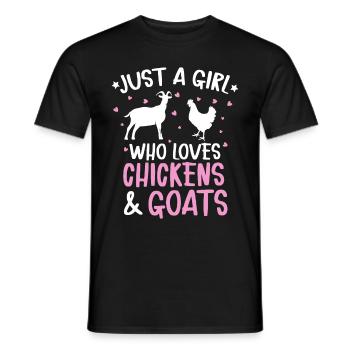 Goats & Chickens Funny Goat Lover - Männer T-Shirt - Schwarz - Vorne - AI Model Male 178 light (178cm)